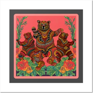 Dancing Bears & Scarlet Begonias Posters and Art